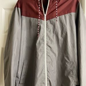 Zine maroon and gray windbreaker
